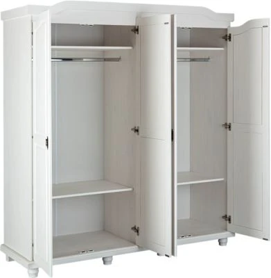 Inter Link Kleiderschrank Isny, 4-türig, FSC®-zertifizierte Kiefer Weiß 4 Inter Link Kleiderschrank Isny, 4-türig, FSC®-zertifizierte Kiefer Weiß – Bild 2