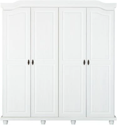 Inter Link Kleiderschrank Isny, 4-türig, FSC®-zertifizierte Kiefer Weiß 8 Inter Link Kleiderschrank Isny, 4-türig, FSC®-zertifizierte Kiefer Weiß – Bild 6