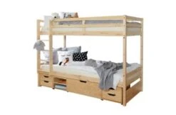 TICAA Etagenbett Finn Natur Mit 4er Funktionsschubkasten