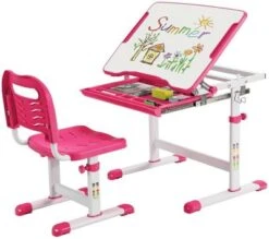 COSTWAY® Kinderschreibtisch Höhenverstellbar Neigbar