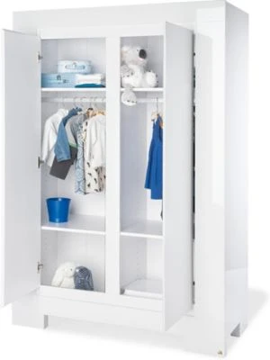 Pinolino Kleiderschrank SKY, 2-türig, Weiß/Hochglanz 5 Pinolino Kleiderschrank SKY, 2-türig, Weiß/Hochglanz – Bild 3