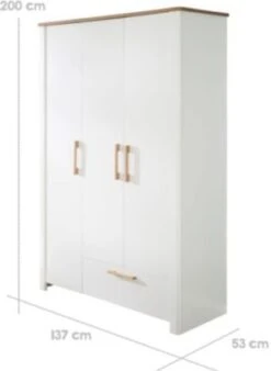 Roba Kleiderschrank Ava, 3 Türig 200 X 138,5 X 54 Cm -Mytoys Home Store 24200886 04
