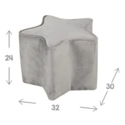 Roba Bundle Lil Sofa - 1x Kindersofa Groß, 1x Kinderhocker Und 1x Dekokissen In Sternenform Silbergrau -Mytoys Home Store 24267556 04