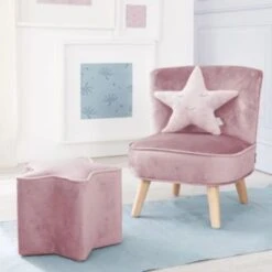 Roba Bundle Lil Sofa - 1x Kindersessel Klein, 1x Kinderhocker Und 1x Dekokissen In Sternform Rosa/mauve -Mytoys Home Store 24267558 02
