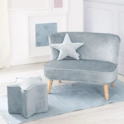 Roba Bundle Lil Sofa - 1x Kindersofa Mittel, 1x Kinderhocker Und 1x Dekokissen In Sternenform Hellblau/sky 4 Roba Bundle Lil Sofa - 1x Kindersofa Mittel, 1x Kinderhocker Und 1x Dekokissen In Sternenform Hellblau/sky – Bild 2