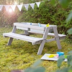 Roba Kindersitzgarnitur Outdoor + Mit Spielwannen Und Bankkissen, Grau -Mytoys Home Store 24328502 04