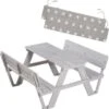 Roba Kindersitzgruppe 'PICKNICK For 4' Outdoor + Mit Lehne Und Bankkissen, Grau