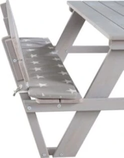 Roba Kindersitzgruppe 'PICKNICK For 4' Outdoor + Mit Lehne Und Bankkissen, Grau -Mytoys Home Store 24328505 03