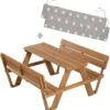 Roba Kindersitzgruppe 'PICKNICK For 4' Outdoor + Mit Lehne Und Bankkissen, Teak