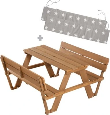 Roba Kindersitzgruppe 'PICKNICK For 4' Outdoor + Mit Lehne Und Bankkissen, Teak 3 Roba Kindersitzgruppe 'PICKNICK For 4' Outdoor + Mit Lehne Und Bankkissen, Teak