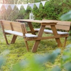 Roba Kindersitzgruppe 'PICKNICK For 4' Outdoor + Mit Lehne Und Bankkissen, Teak 11 Roba Kindersitzgruppe 'PICKNICK For 4' Outdoor + Mit Lehne Und Bankkissen, Teak -Mytoys Home Store 24328506 04