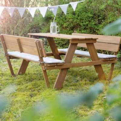 Roba Kindersitzgruppe 'PICKNICK For 4' Outdoor + Mit Lehne Und Bankkissen, Teak 6 Roba Kindersitzgruppe 'PICKNICK For 4' Outdoor + Mit Lehne Und Bankkissen, Teak – Bild 4