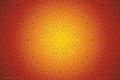 Coveryourdesk Schreibtischunterlage Schreibtischunterlage Schreibtischunterlage Für Kinder Und Erwachsene – “Mandala Rot-gelb“ – Aus Erstklassigem, Strapazierfähigem Vinyl (Kunststoff) – 60 X 40 Cm –