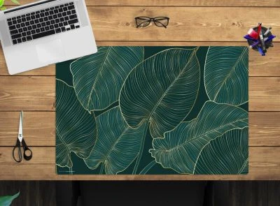 Coveryourdesk Schreibtischunterlage Schreibtischunterlage Schreibtischunterlage Für Kinder Und Erwachsene – “Tropische Blätter Mit Goldadern“ – Aus Erstklassigem, Strapazierfähigem Vinyl (Kunststoff) – 4 Coveryourdesk Schreibtischunterlage Schreibtischunterlage Schreibtischunterlage Für Kinder Und Erwachsene – “Tropische Blätter Mit Goldadern“ – Aus Erstklassigem, Strapazierfähigem Vinyl (Kunststoff) – – Bild 2