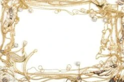 Coveryourdesk Schreibtischunterlage Schreibtischunterlage Schreibtischunterlage Für Kinder Und Erwachsene – “Goldschmuck Mit Diamanten Rahmen“ – Aus Erstklassigem, Strapazierfähigem Vinyl (Kunststoff) –