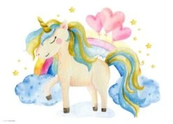 Coveryourdesk Schreibtischunterlage Schreibtischunterlage Für Kinder Und Erwachsene – “Einhorn In Den Wolken“ – Aus Erstklassigem, Strapazierfähigem Vinyl (Kunststoff -BPA Frei) – 70 X 50 Cm – Made In