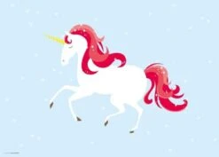 Coveryourdesk Schreibtischunterlage Schreibtischunterlage Für Kinder Und Erwachsene – “Einhorn Mit Roter Mähne Und Schweif“ – Aus Erstklassigem, Strapazierfähigem Vinyl (Kunststoff -BPA Frei) – 70 X 50