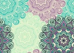 Coveryourdesk Schreibtischunterlage Schreibtischunterlage Für Kinder Und Erwachsene – “Mandala Grün-türkis“ – Aus Erstklassigem, Strapazierfähigem Vinyl (Kunststoff -BPA Frei) – 70 X 50 Cm – Made In