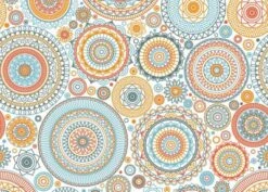 Coveryourdesk Schreibtischunterlage Schreibtischunterlage Für Kinder Und Erwachsene – “Mandala Mit Kreisen“ – Aus Erstklassigem, Strapazierfähigem Vinyl (Kunststoff -BPA Frei) – 70 X 50 Cm – Made In G