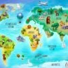 Coveryourdesk Schreibtischunterlage Schreibtischunterlage Schreibunterlage Für Kinder Und Erwachsene – “Weltkarte In Deutsch Mit Vielen Tieren“ – Aus Erstklassigem, Strapazierfähigem Vinyl (Kunststoff) -Mytoys Home Store 24598801 01