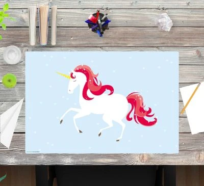 Coveryourdesk Schreibtischunterlage Schreibtischunterlage Schreibtischunterlage Für Kinder Und Erwachsene – “Einhorn Mit Roter Mähne Und Schweif“ – Aus Erstklassigem, Strapazierfähigem Vinyl (Kunststoff) 4 Coveryourdesk Schreibtischunterlage Schreibtischunterlage Schreibtischunterlage Für Kinder Und Erwachsene – “Einhorn Mit Roter Mähne Und Schweif“ – Aus Erstklassigem, Strapazierfähigem Vinyl (Kunststoff) – Bild 2