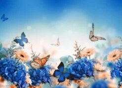 Coveryourdesk Schreibtischunterlage Schreibtischunterlage Für Kinder Und Erwachsene – “Frühlingswiese Mit Schmetterling“ – Aus Erstklassigem, Strapazierfähigem Vinyl (Kunststoff -BPA Frei) – 70 X 50 Cm