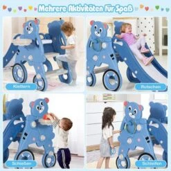COSTWAY® Kinderrutsche Bärenmuster Mit Basketballkorb 11 COSTWAY® Kinderrutsche Bärenmuster Mit Basketballkorb -Mytoys Home Store 25309354 04