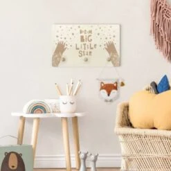 Bilderwelten Kindergarderobe Holz Spruch Dream Big Little Star Mit Blumen Natur -Mytoys Home Store 25409706 04
