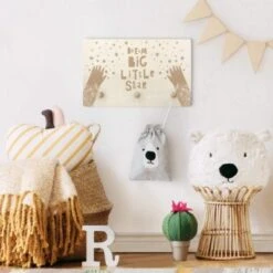 Bilderwelten Kindergarderobe Holz Spruch Dream Big Little Star Mit Blumen Natur -Mytoys Home Store 25409706 05