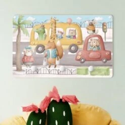 Bilderwelten Kindergarderobe Holz Aquarell Feierabend In Pfotenhausen -Mytoys Home Store 25411010 03