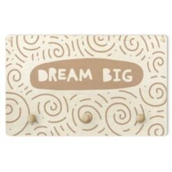 Bilderwelten Kindergarderobe Holz Spruch Dream Big Mit Wirbel Natur