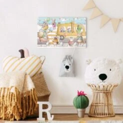Bilderwelten Kindergarderobe Holz Aquarell Tierfest In Pfotenhausen -Mytoys Home Store 25411043 05