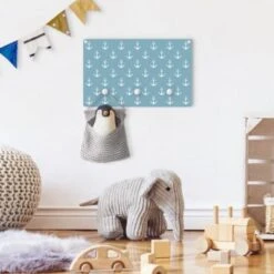 Bilderwelten Kindergarderobe Holz Anker Graublau Weiß -Mytoys Home Store 25411229 04