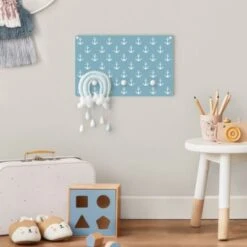 Bilderwelten Kindergarderobe Holz Anker Graublau Weiß -Mytoys Home Store 25411229 05