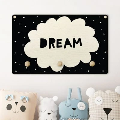 Bilderwelten Kindergarderobe Holz Spruch Dream Mit Wolke Schwarz 4 Bilderwelten Kindergarderobe Holz Spruch Dream Mit Wolke Schwarz – Bild 2