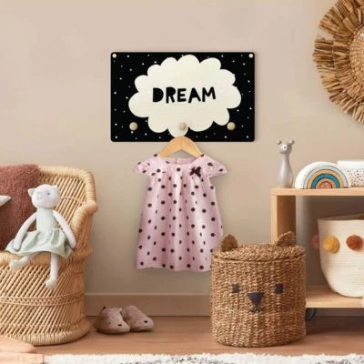 Bilderwelten Kindergarderobe Holz Spruch Dream Mit Wolke Schwarz 6 Bilderwelten Kindergarderobe Holz Spruch Dream Mit Wolke Schwarz – Bild 4