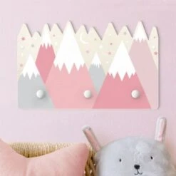 Bilderwelten Kindergarderobe Holz Schneebedeckte Berge Sterne Und Mond Rosa -Mytoys Home Store 25411691 03