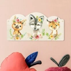 Bilderwelten Kindergarderobe Holz Aquarell Waldtiere Mit Blumen II 10 Bilderwelten Kindergarderobe Holz Aquarell Waldtiere Mit Blumen II -Mytoys Home Store 25411855 03
