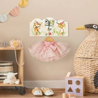 Bilderwelten Kindergarderobe Holz Aquarell Waldtiere Mit Blumen II 7 Bilderwelten Kindergarderobe Holz Aquarell Waldtiere Mit Blumen II – Bild 5