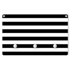 Bilderwelten Kindergarderobe Holz Querstreifen Schwarz Weiß