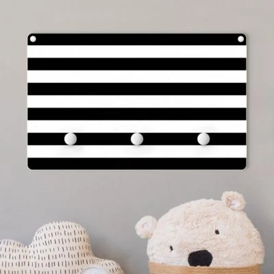Bilderwelten Kindergarderobe Holz Querstreifen Schwarz Weiß 5 Bilderwelten Kindergarderobe Holz Querstreifen Schwarz Weiß – Bild 3
