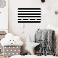 Bilderwelten Kindergarderobe Holz Querstreifen Schwarz Weiß 12 Bilderwelten Kindergarderobe Holz Querstreifen Schwarz Weiß -Mytoys Home Store 25412099 05