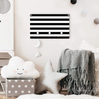 Bilderwelten Kindergarderobe Holz Querstreifen Schwarz Weiß 7 Bilderwelten Kindergarderobe Holz Querstreifen Schwarz Weiß – Bild 5