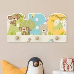 Bilderwelten Kindergarderobe Holz ABC - Affe Bär Chamäleon -Mytoys Home Store 25413127 03