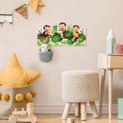 Bilderwelten Kindergarderobe Holz Affenfamilie -Mytoys Home Store 25413653 04