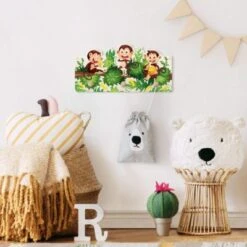 Bilderwelten Kindergarderobe Holz Affenfamilie -Mytoys Home Store 25413653 05