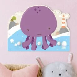 Bilderwelten Kindergarderobe Holz Lila Baby Tintenfisch -Mytoys Home Store 25413931 03