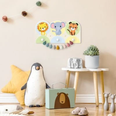 Bilderwelten Kindergarderobe Holz Löwe Elefant Tiger 6 Bilderwelten Kindergarderobe Holz Löwe Elefant Tiger – Bild 4