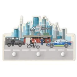 Bilderwelten Kindergarderobe Holz Polizei Und Polizeiautos