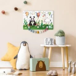 Bilderwelten Kindergarderobe Holz Panda Und Lama Aquarell -Mytoys Home Store 25414383 05